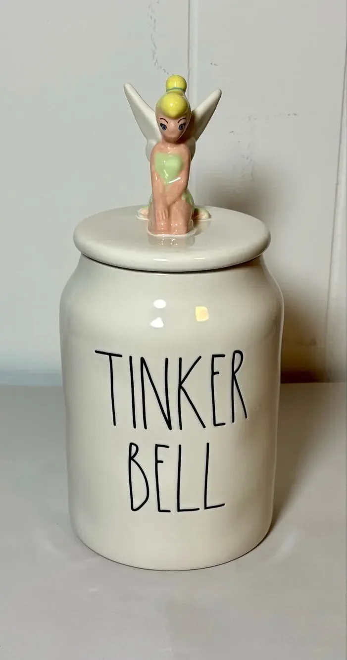 Rae Dunn Disney “TINKER BELL” Baby Canister Tinker Bell Fairy Topper